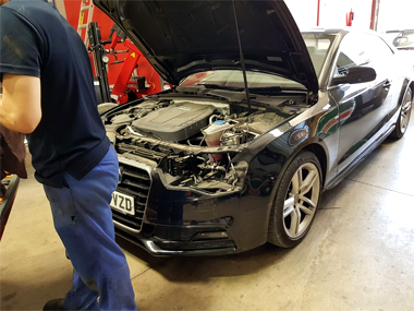 Audi A5 in workshop